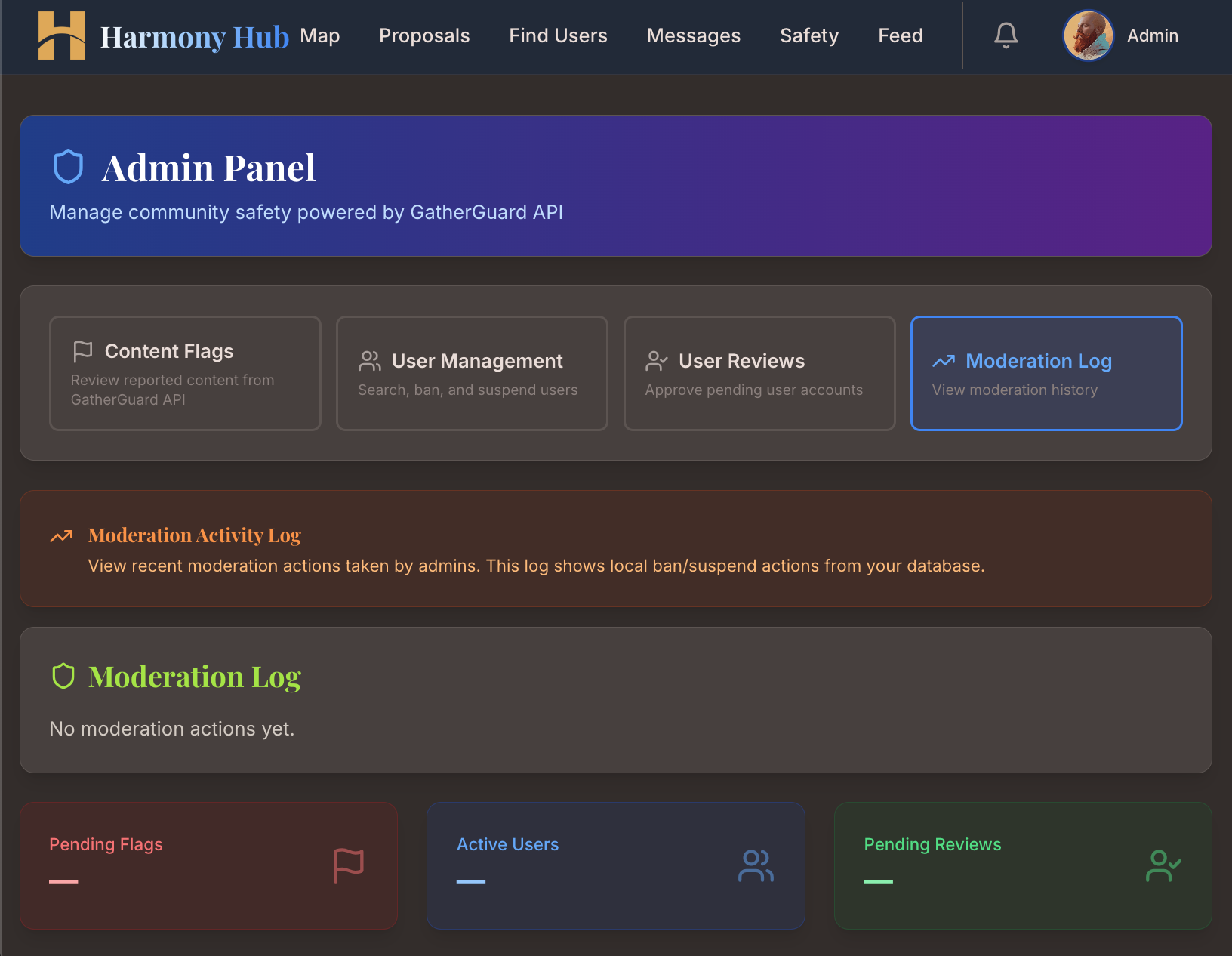 HarmonyHub Demo Dashboard